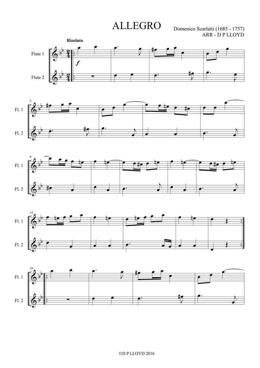 Flute duets - 10 Baroque duets - Volume 1 Flute Duet scores gallery preview page 3