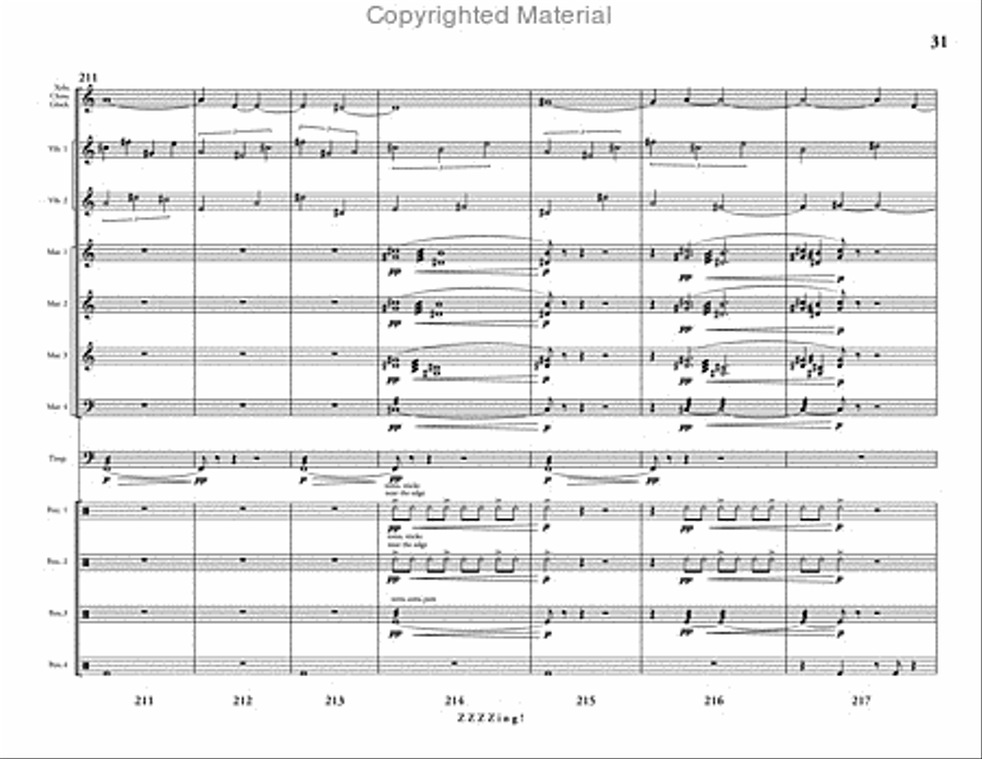 ZZZZing! ZZZZing! Percussion Ensemble scores gallery preview page 32