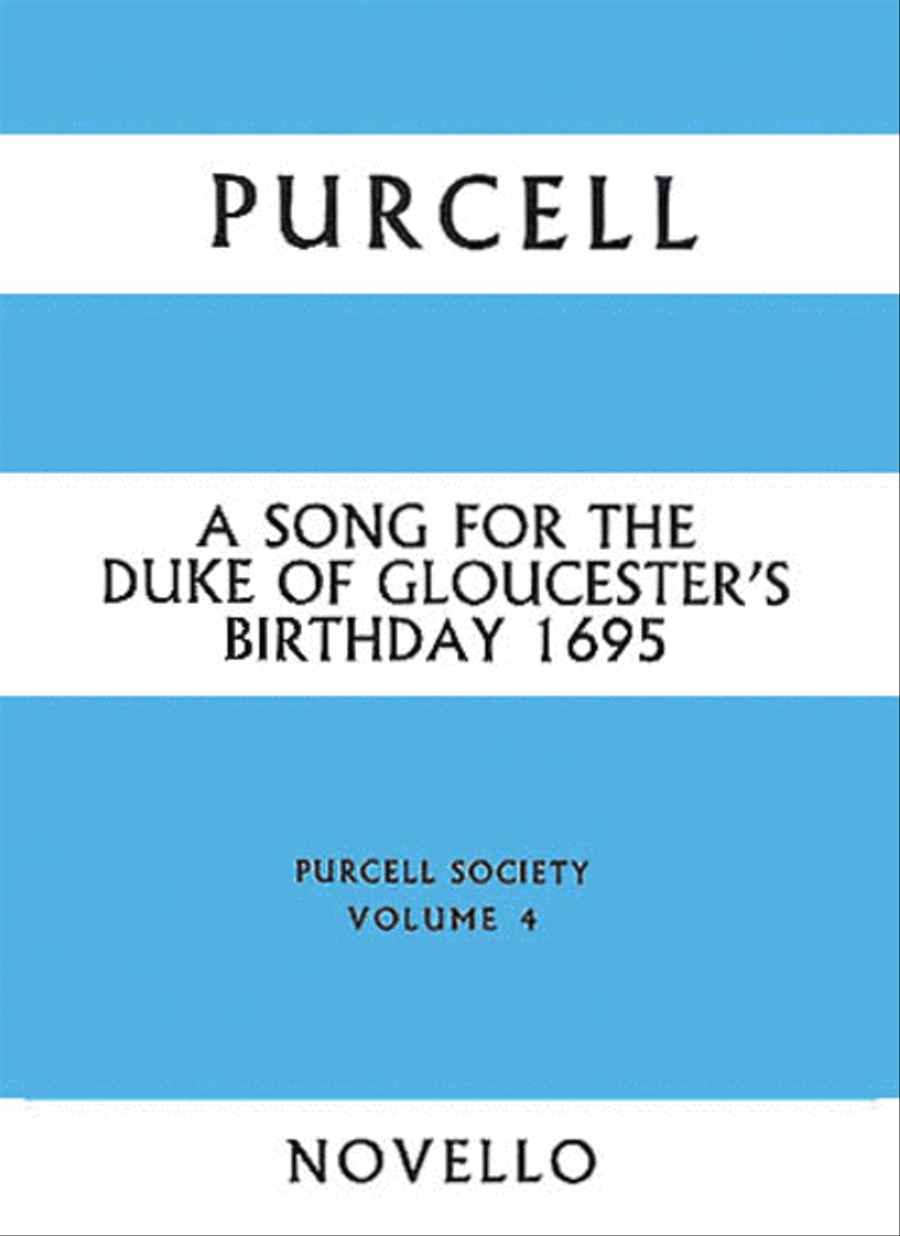 Song For The Duke Of Gloucester's Birthday 1695 Score scores gallery preview page 1