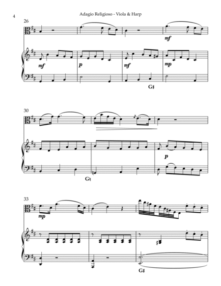 Adagio Religioso, K622, Duet for Viola & Pedal Harp image number null