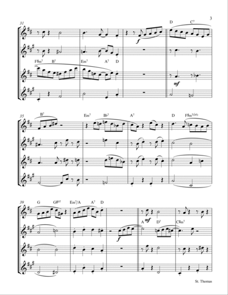 St. Thomas Saxophone Quartet scores gallery preview page 3
