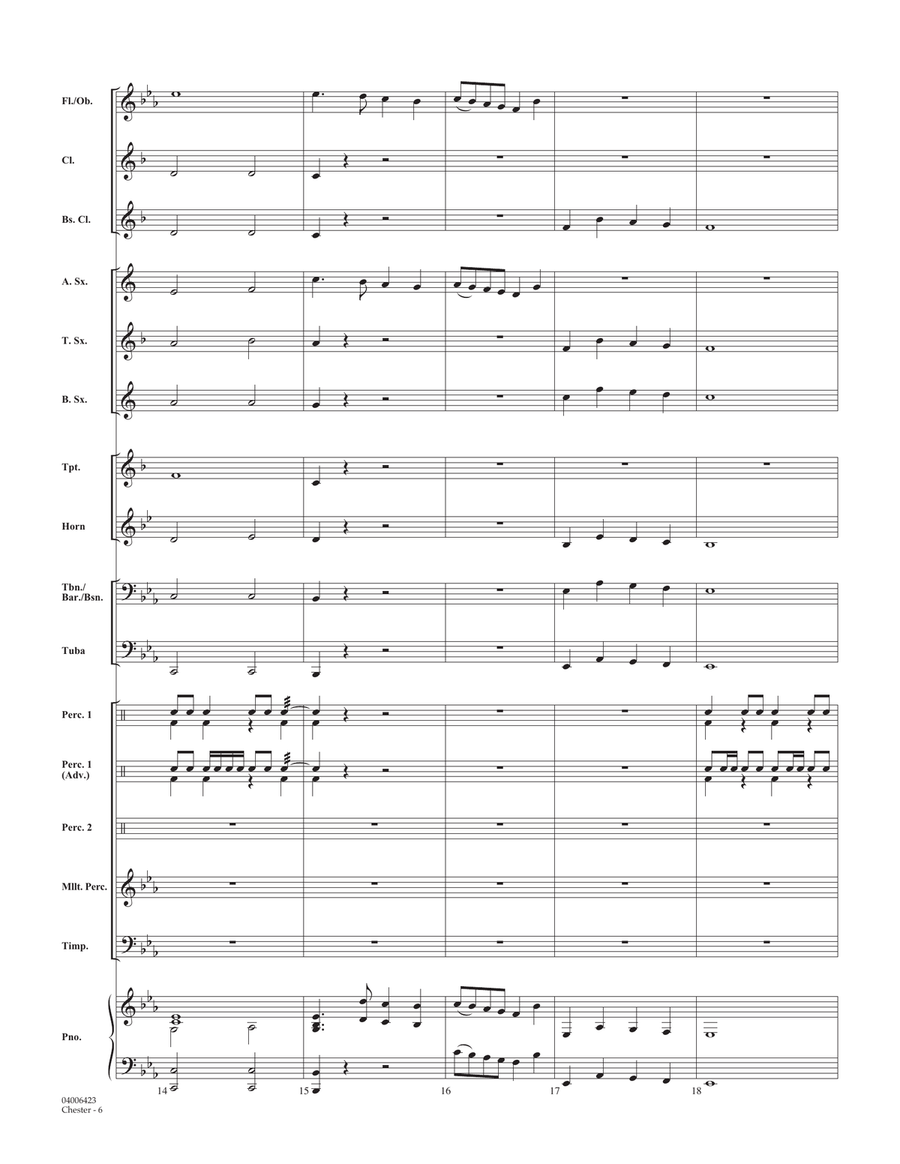 Chester (arr. Michael Sweeney) - Conductor Score (Full Score) Concert Band scores gallery preview page 5