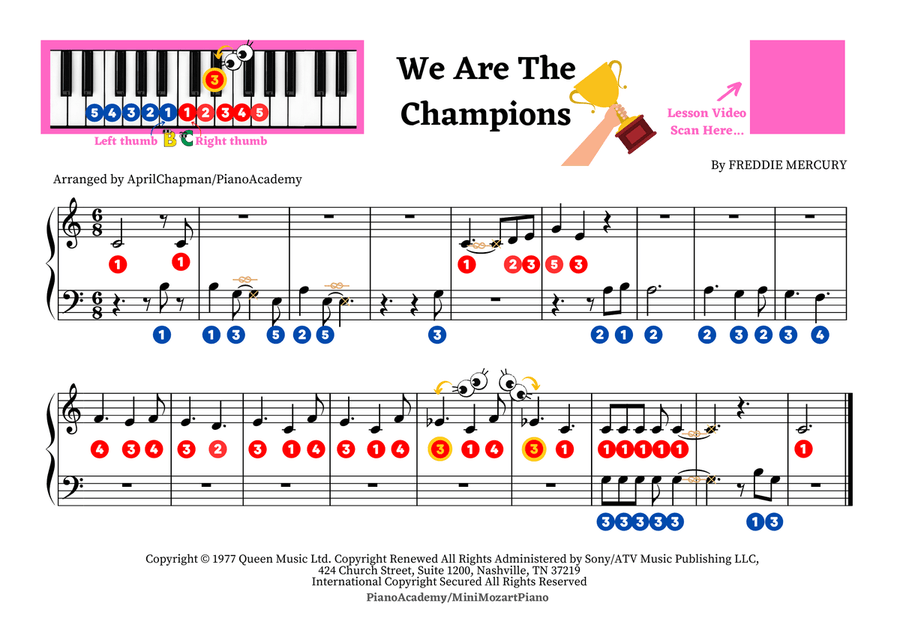 We Are The Champions We Are The Champions Easy Piano scores gallery preview page 1