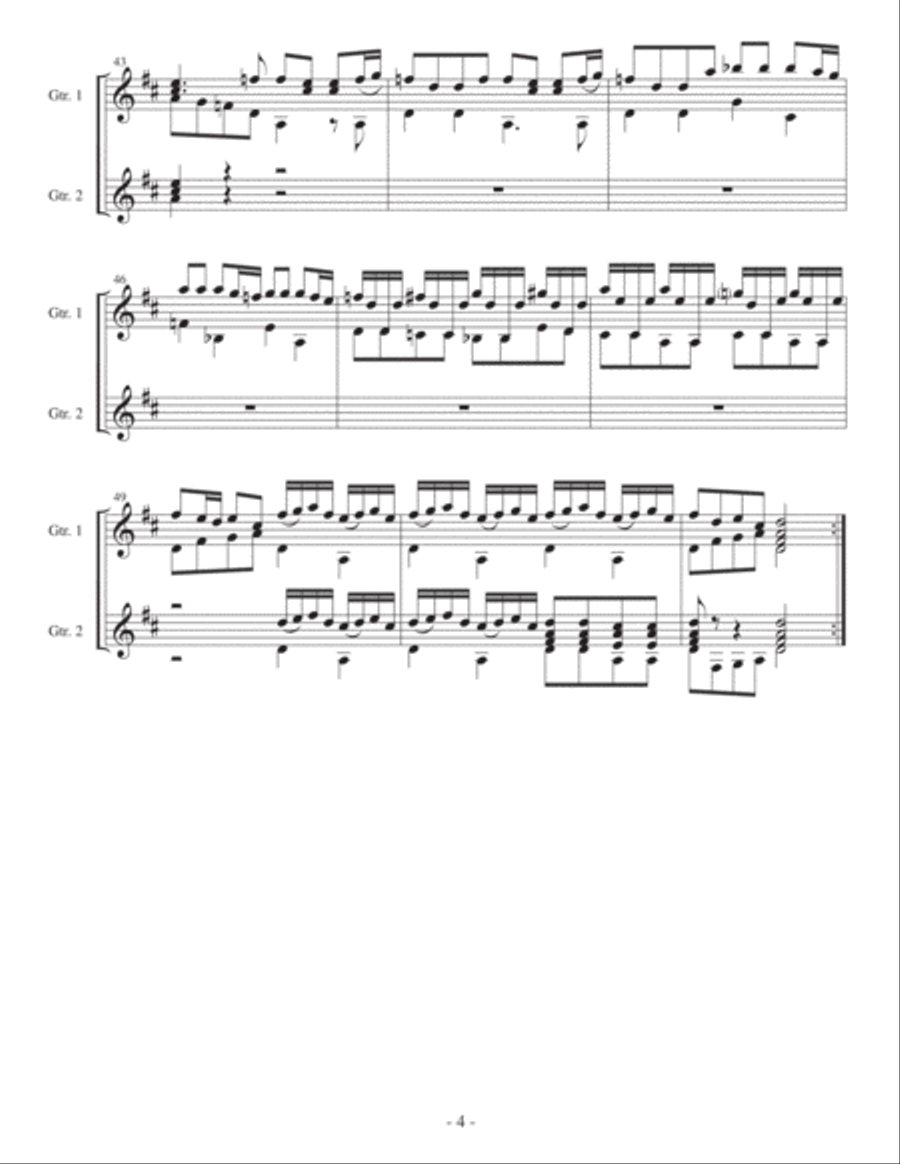 Vivaldi Concerto in D arranged for two classical guitars Acoustic Guitar scores gallery preview page 5