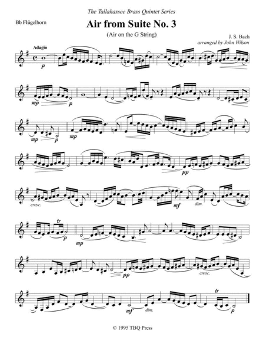 Air from Suite No. 3 (Air on the G String) Brass Ensemble scores gallery preview page 3