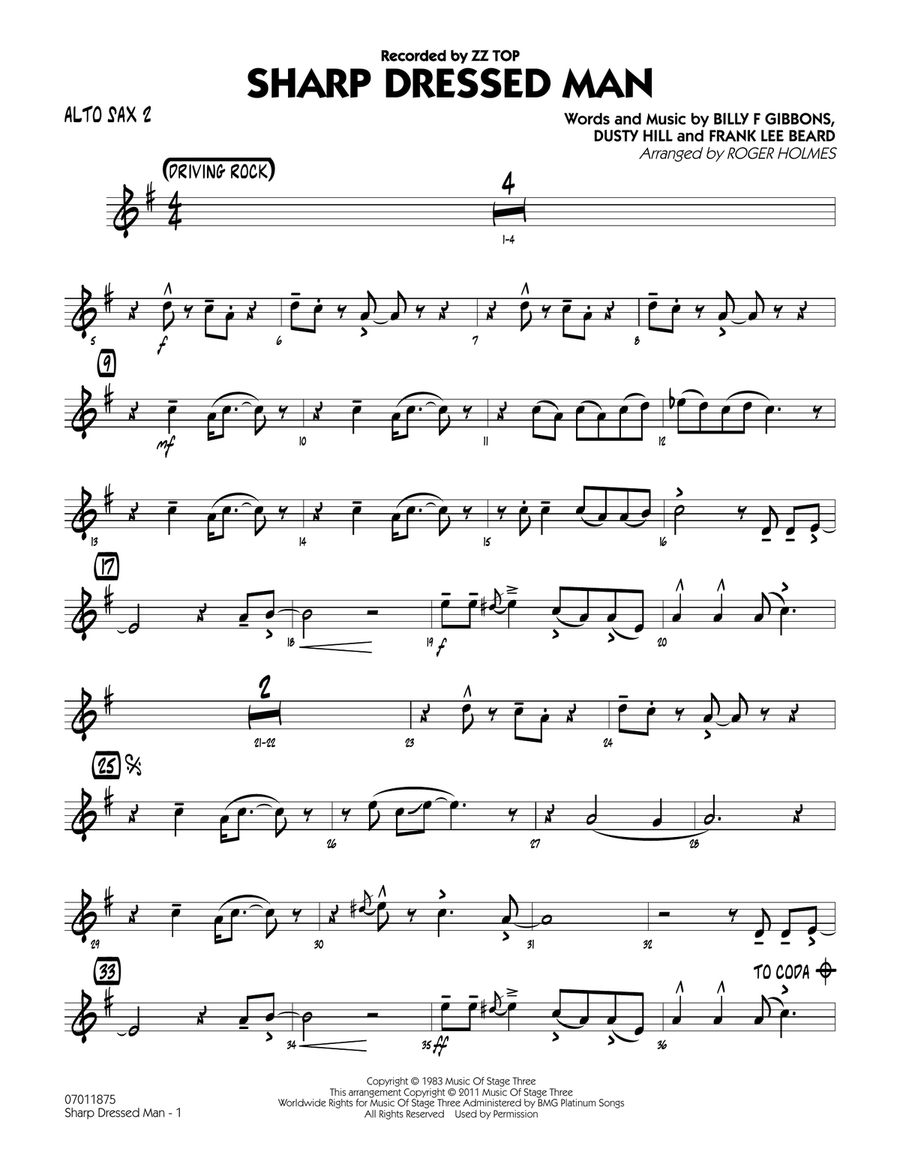 Sharp Dressed Man - Alto Sax 2 Jazz Ensemble scores gallery preview page 1