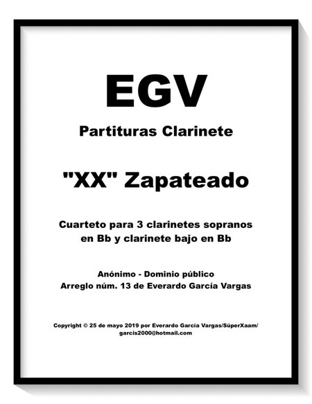 Zapateado "XX" (dos equis) - Cuarteto para Clarinetes image number null