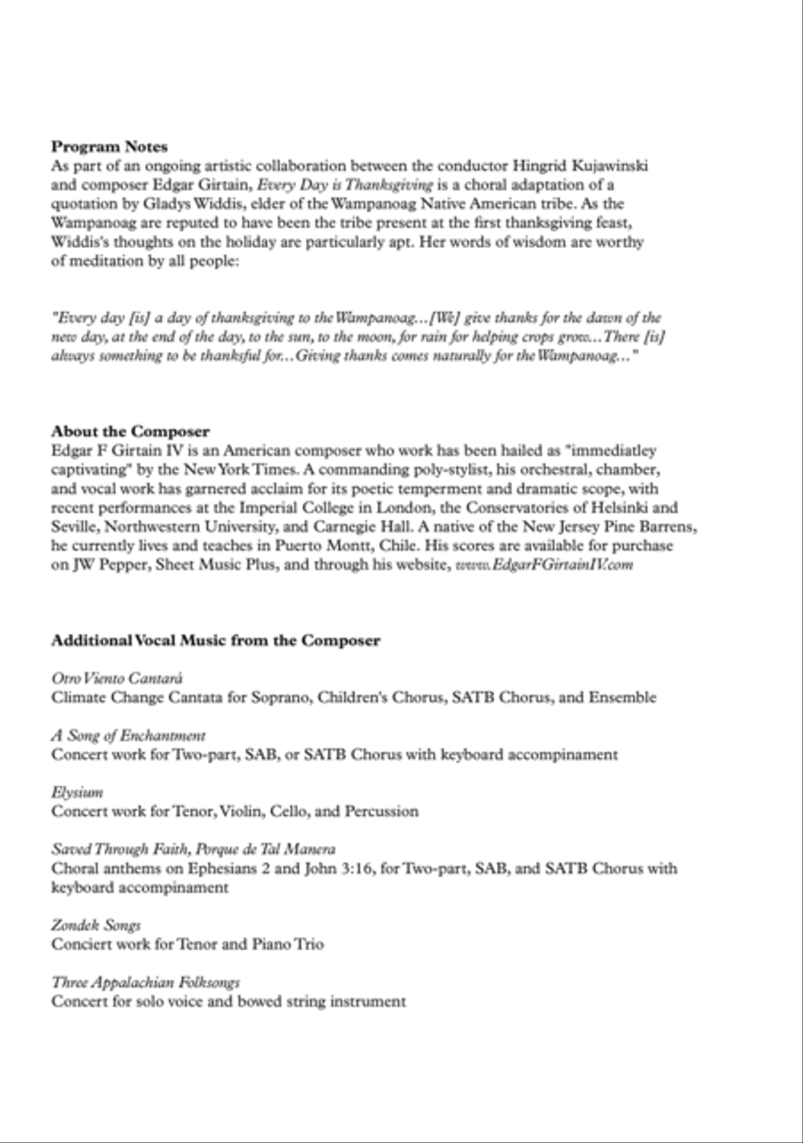 Every Day is Thanksgiving 4-Part scores gallery preview page 4