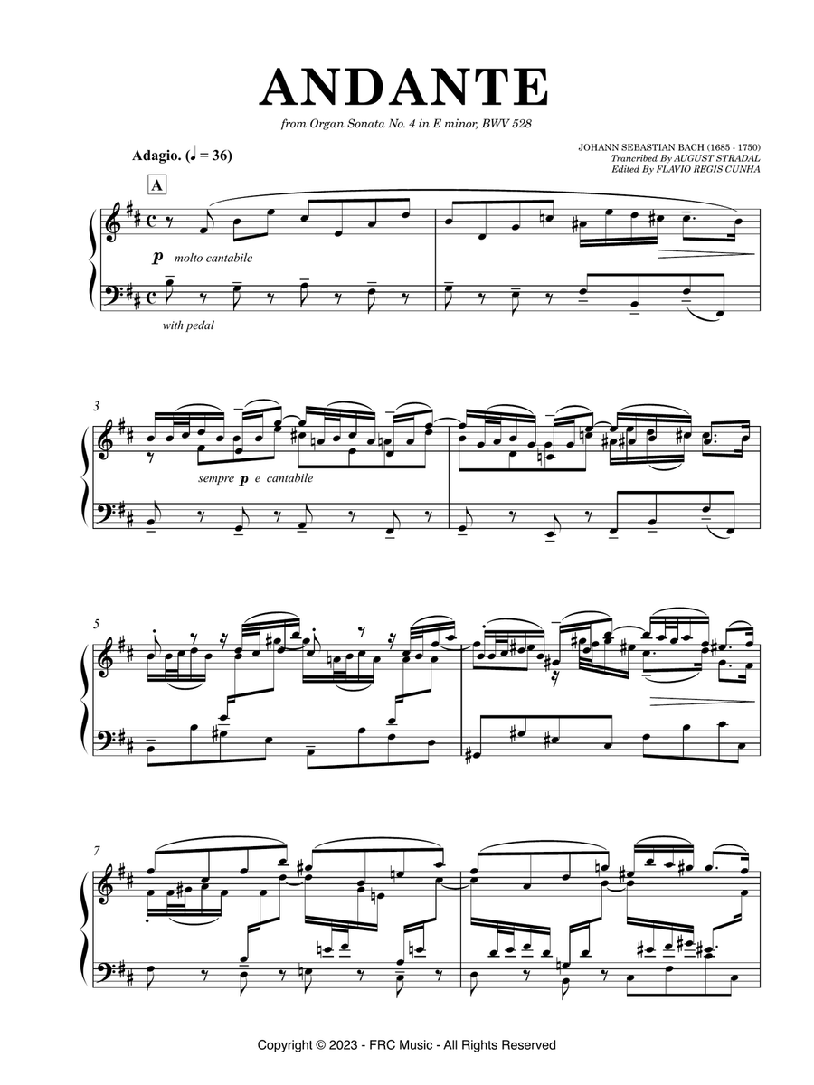 Andante - Organ Sonata No. 4, BWV 528: II. Andante (Transcr. Stradal) as played by Víkingur Ólafsson Organ scores gallery preview page 3