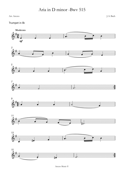 aria bwv 515 for trumpet and cello sheet music image number null