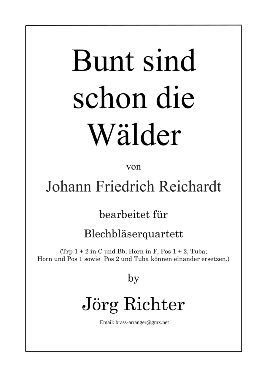 Bunt sind schon die Wälder für Blechbläser Quartett Brass Ensemble scores gallery preview page 1