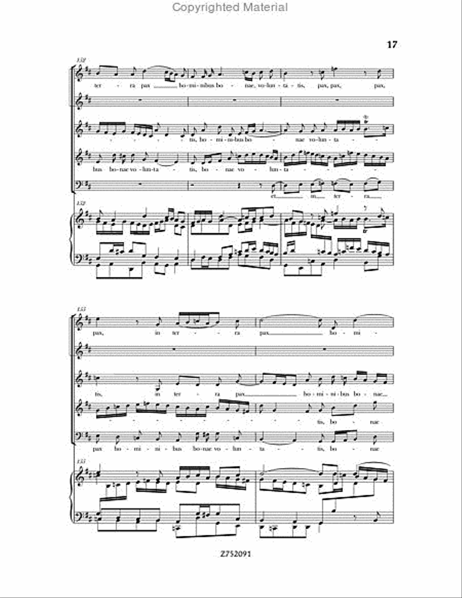 Cantata No. 191: Gloria in Excelsis Deo, BWV 191 4-Part scores gallery preview page 17
