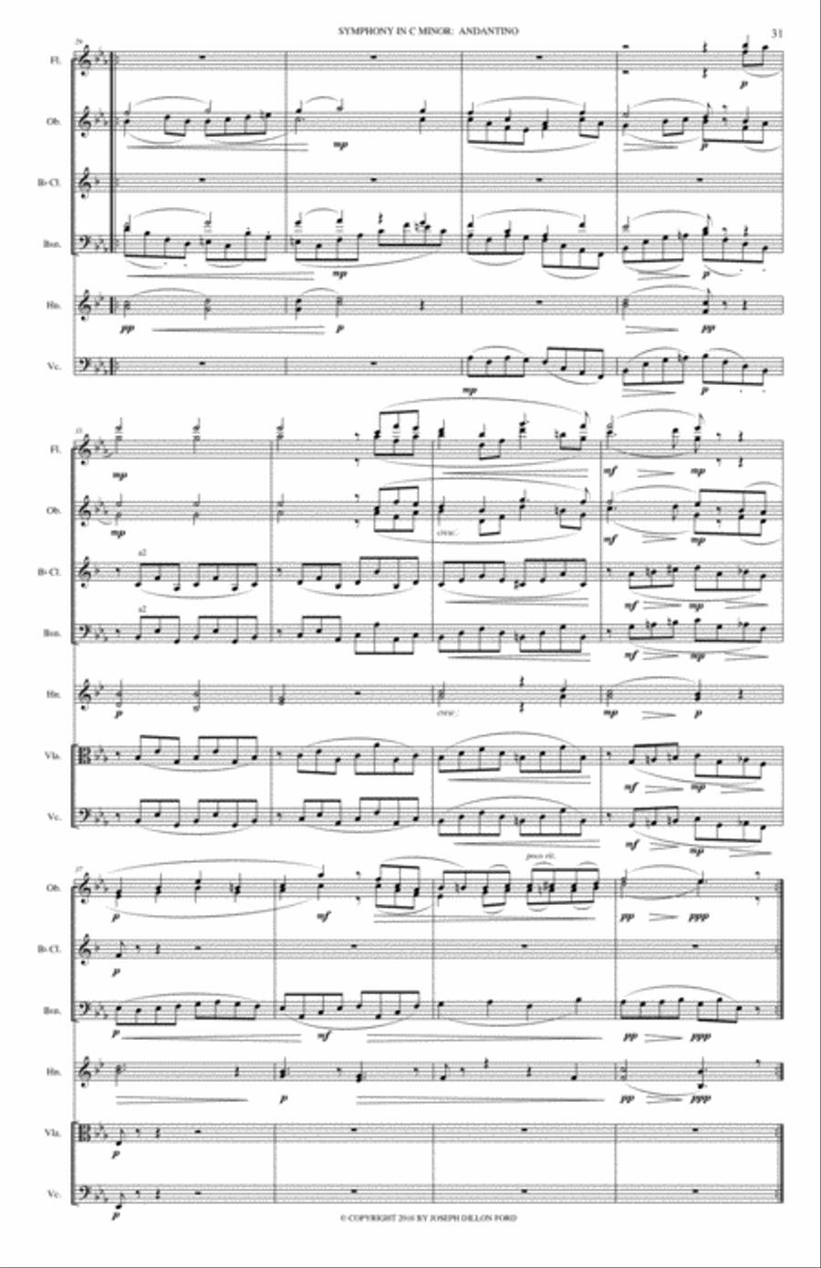 Symphony in C MINOR - The Fitch Symphony - 2nd movement (Andantino) Full Orchestra scores gallery preview page 5