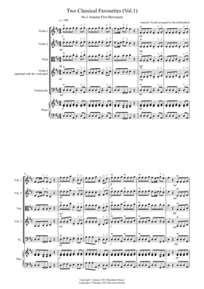 2 Classical Favourites for String Quartet (volume one)