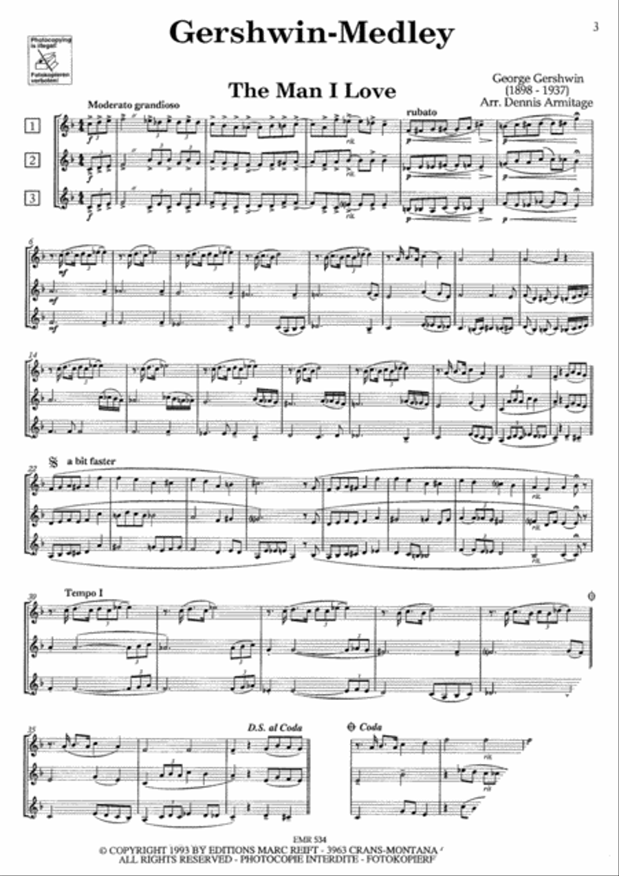 Gershwin Medley Gershwin Medley Euphonium Trio scores gallery preview page 3