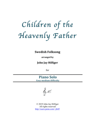 Book cover for Children of the Heavenly Father for Piano Solo