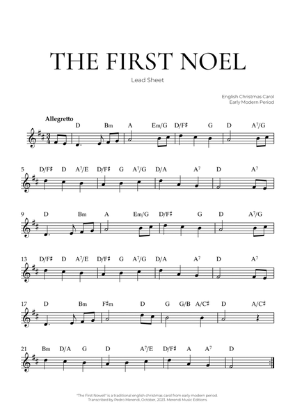 The First Noel (Lead Sheet) - Christmas Carol image number null