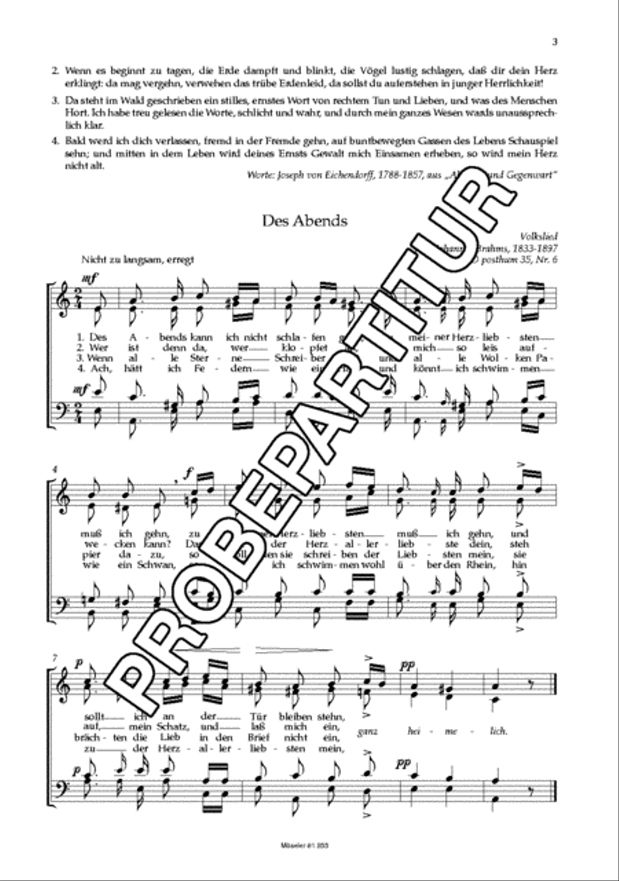 Des Abends / Erlaube mir / Abschied vom Walde 4-Part scores gallery preview page 4