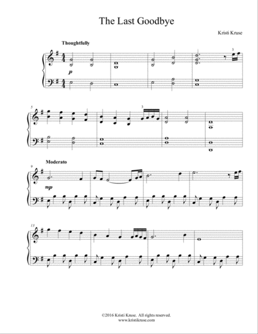The Last Goodbye Piano Solo scores gallery preview page 2