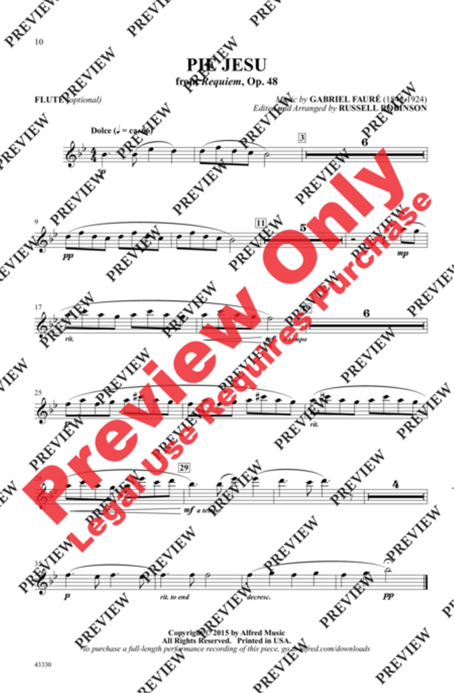 Pie Jesu Pie Jesu 4-Part scores gallery preview page 10