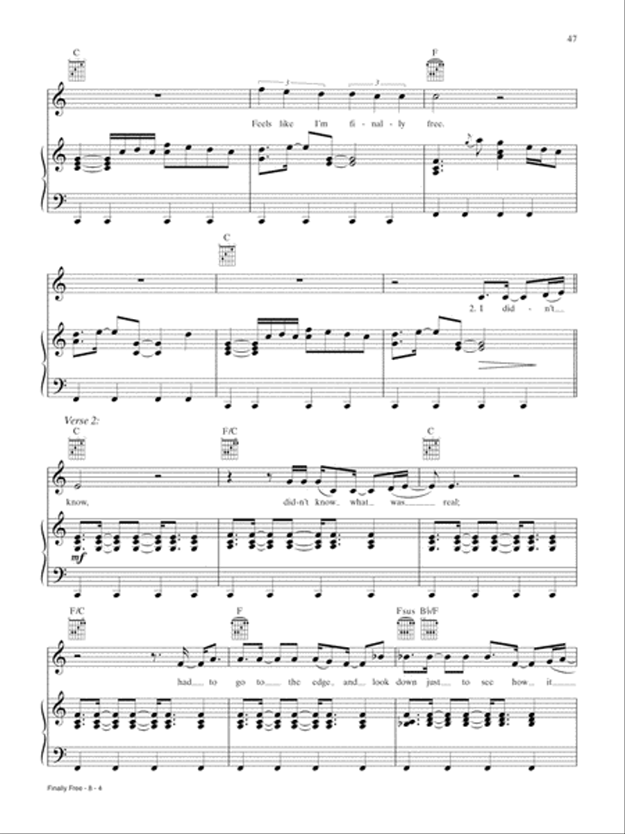 Finally Free (from Smallfoot) Piano, Vocal, Guitar scores gallery preview page 4