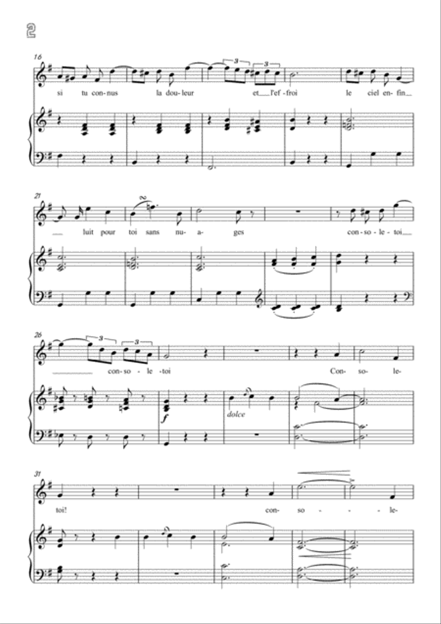 Meyerbeer-À une jeune mère in G Major,for Voice and Piano Voice Solo scores gallery preview page 4