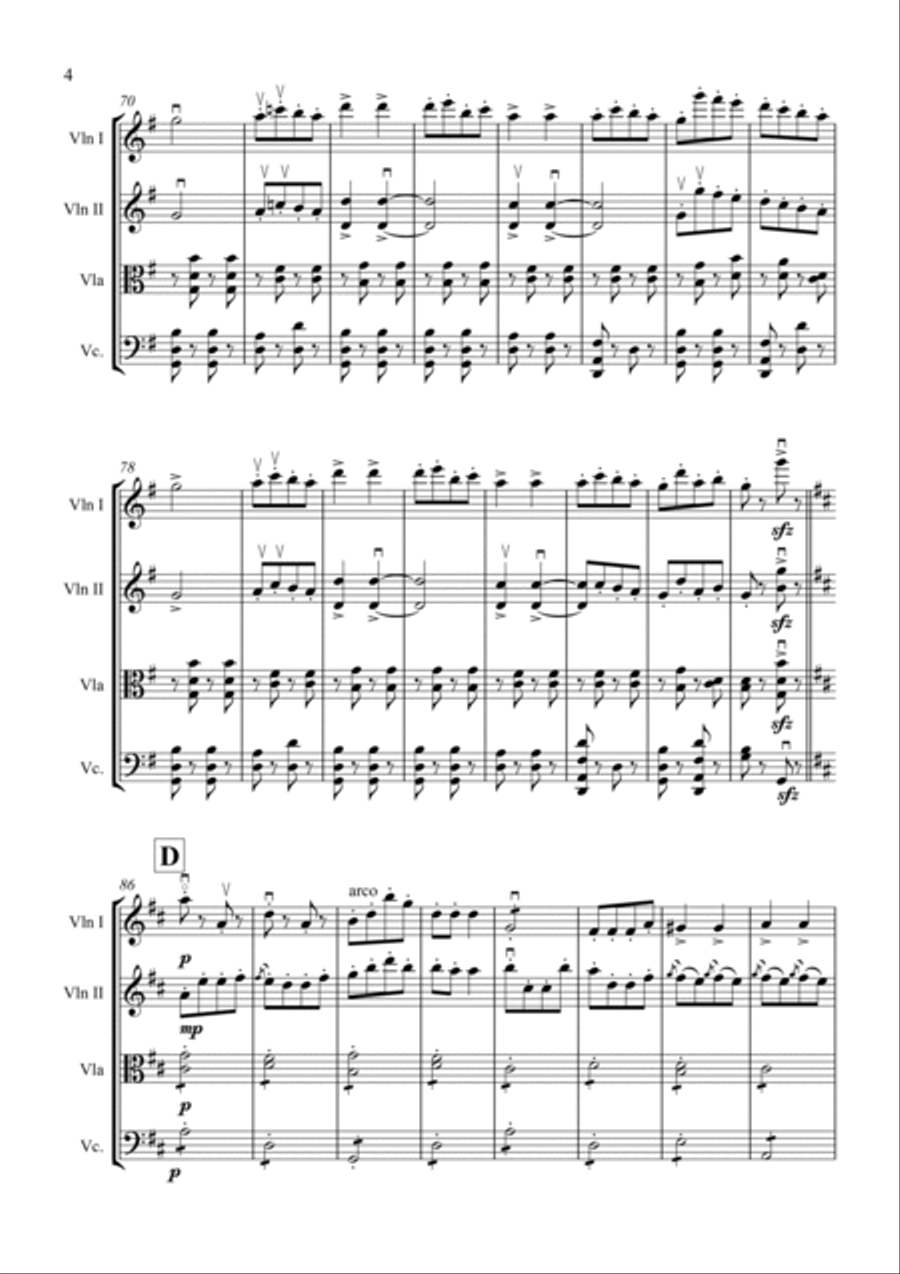 Can-Can String Quartet scores gallery preview page 4