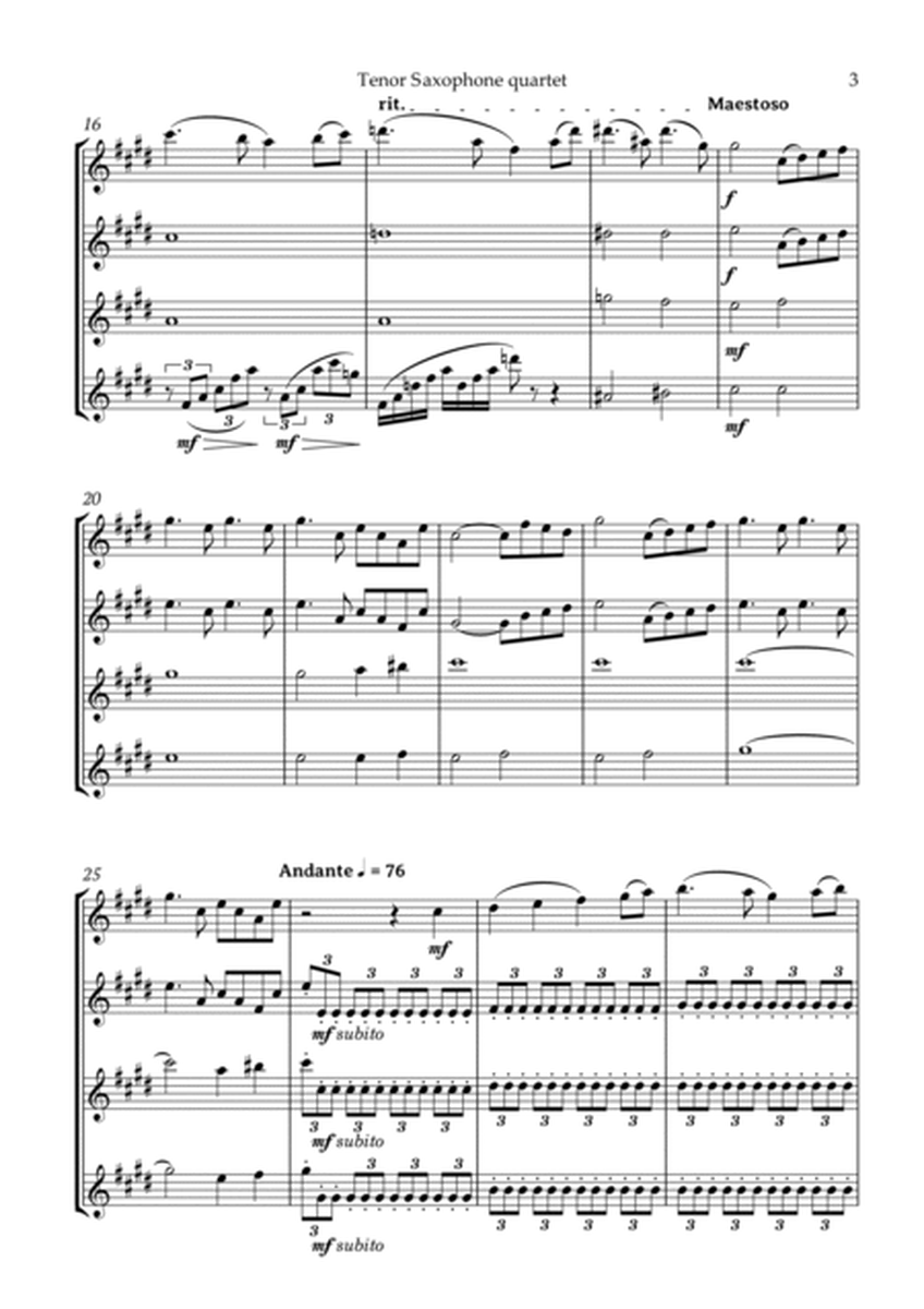 Swan Lake Tchaikovsky Tenor Saxophone Quartet image number null