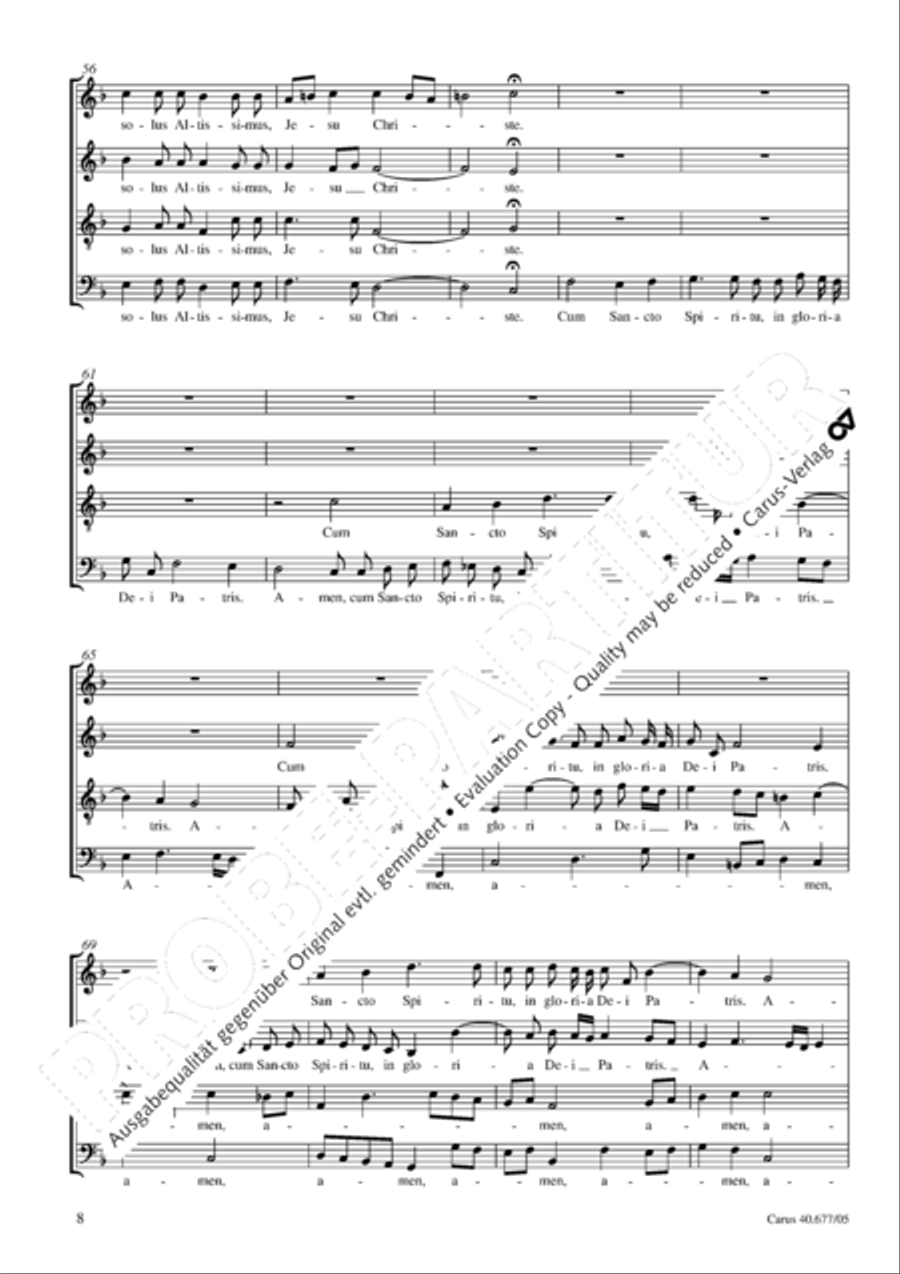 Mass in F major 4-Part scores gallery preview page 9