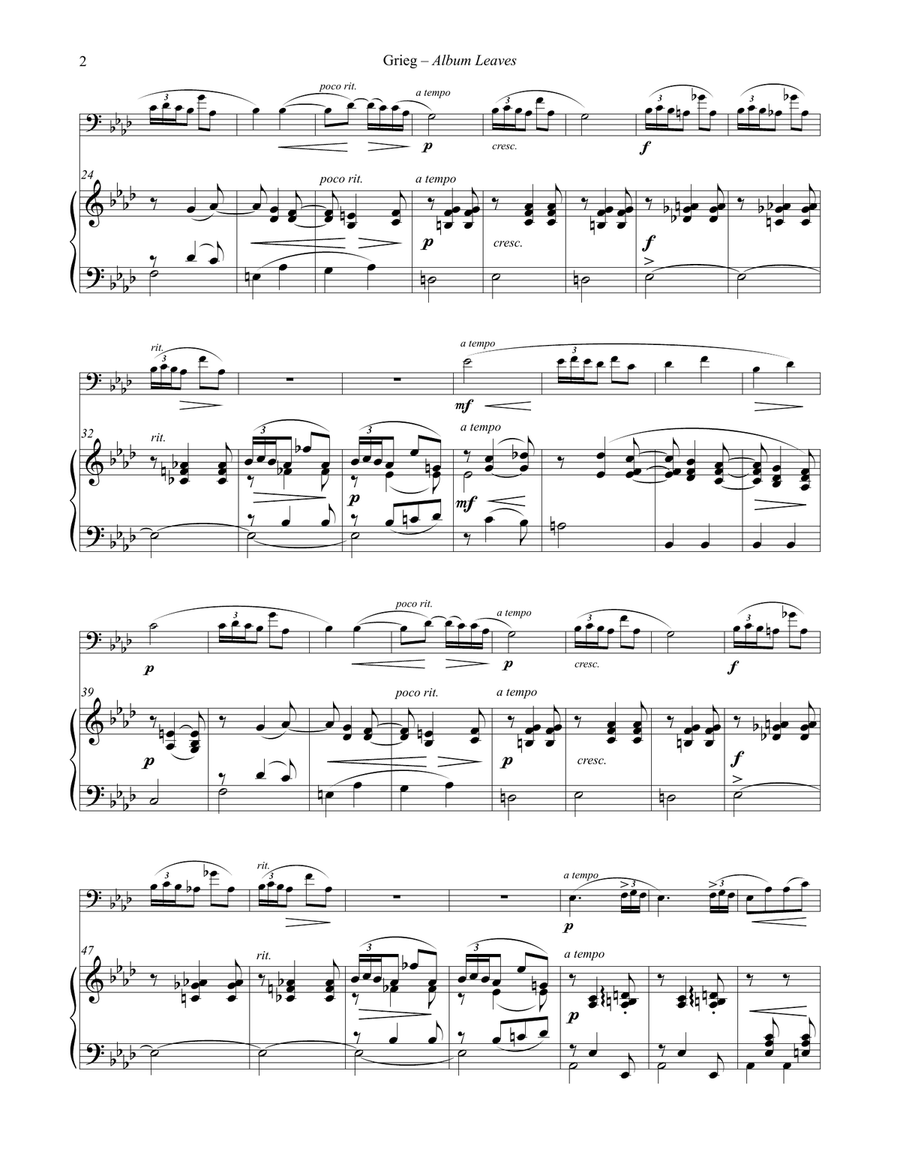 Album Leaves, Opus 28 for Euphonium and Piano Euphonium scores gallery preview page 2