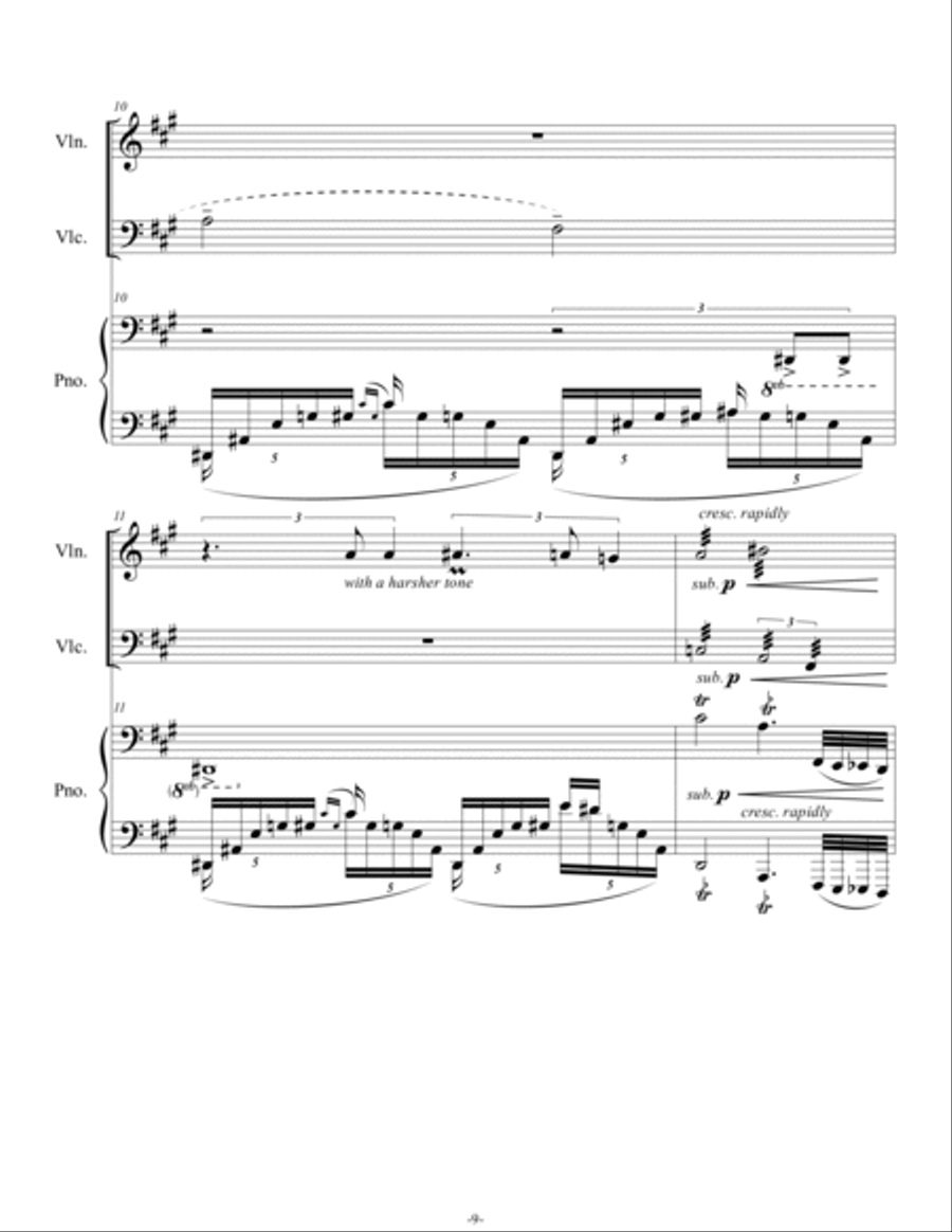 Piano Trio for Violin, Cello and Piano - Opus 19 Piano Trio scores gallery preview page 6