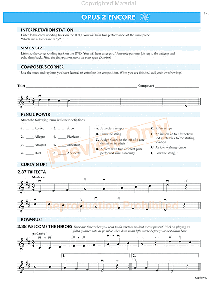 Measures of Success for String Orchestra-Violin Book 1