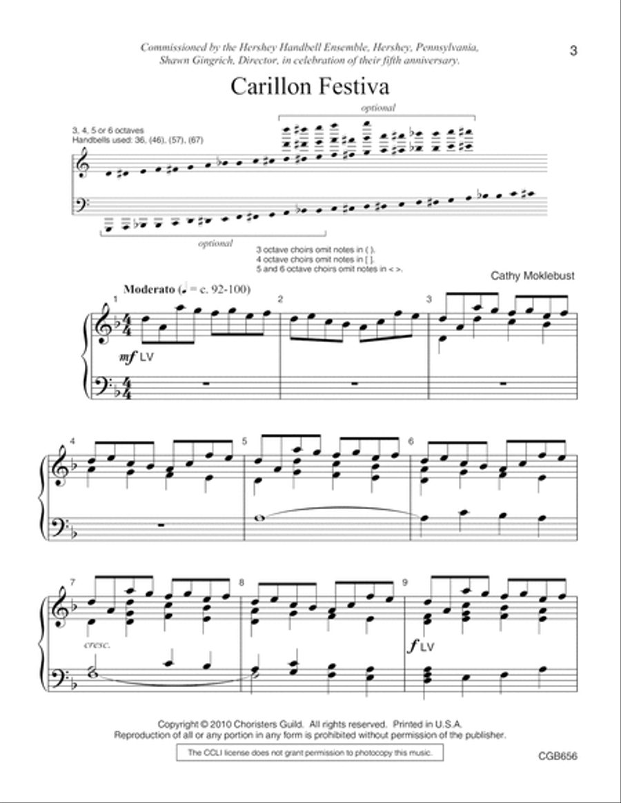 Carillon Festiva Handbell Choir scores gallery preview page 3
