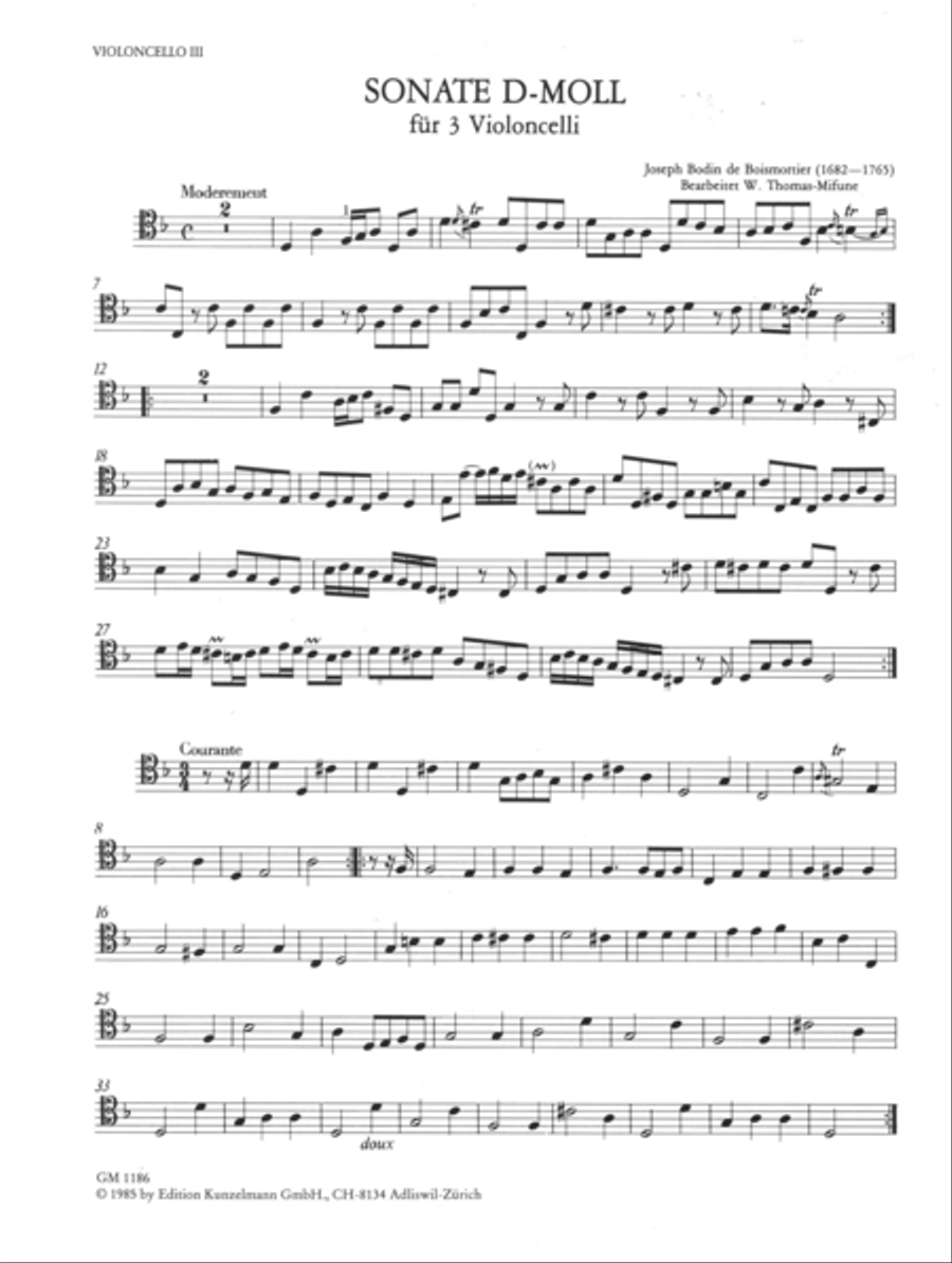 3 Sonatas for 3 celli Cello scores gallery preview page 2
