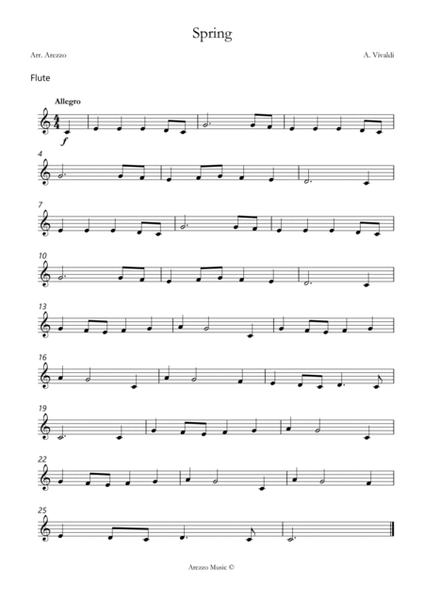 vivaldi spring easy Flute and Bassoon sheet music image number null