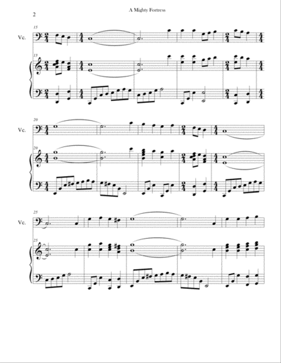 A Mighty Fortress (Advanced Piano & Cello) A Mighty Fortress (Advanced Piano & Cello) Piano scores gallery preview page 2
