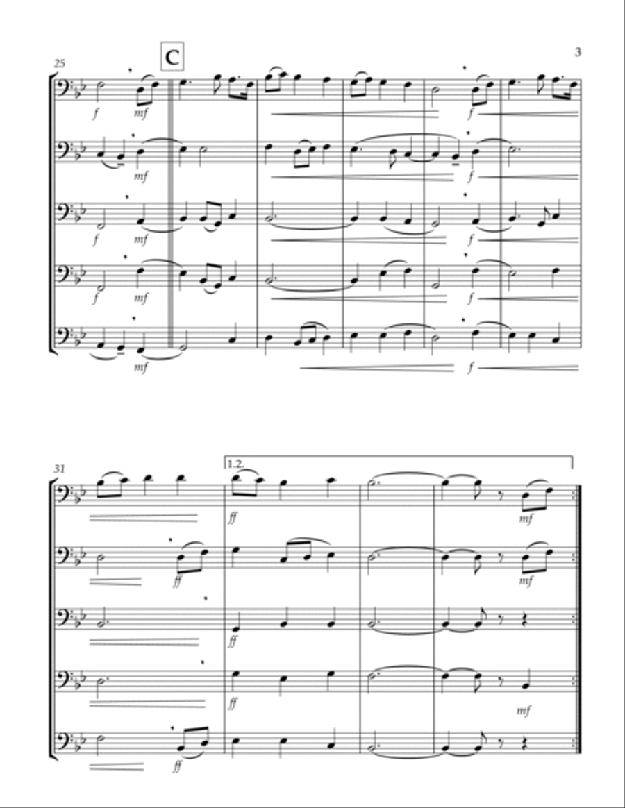 I Vow to Thee, My Country (Thaxted) (Bb) (Trombone Quintet) Brass Ensemble scores gallery preview page 3
