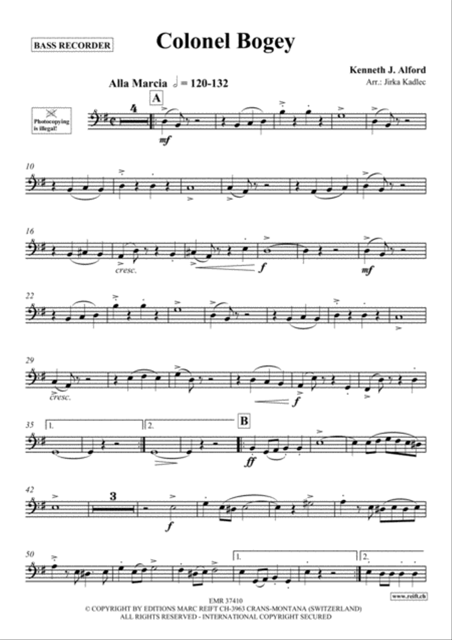 Colonel Bogey Bass Recorder scores gallery preview page 2