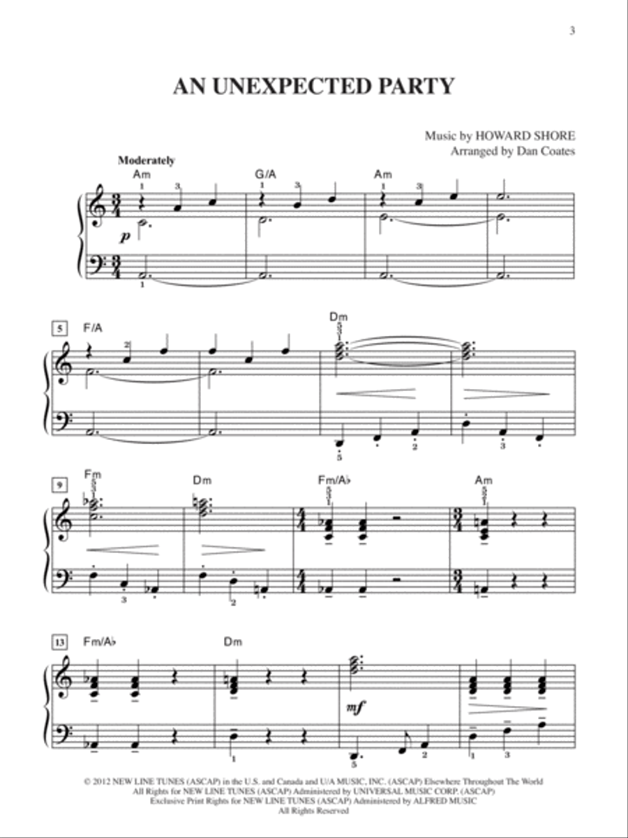 The Hobbit -- An Unexpected Journey Easy Piano scores gallery preview page 3