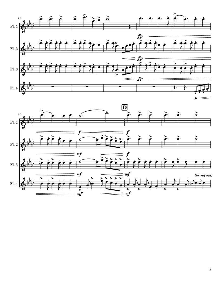 Jingle Bells Flute Quartet scores gallery preview page 3