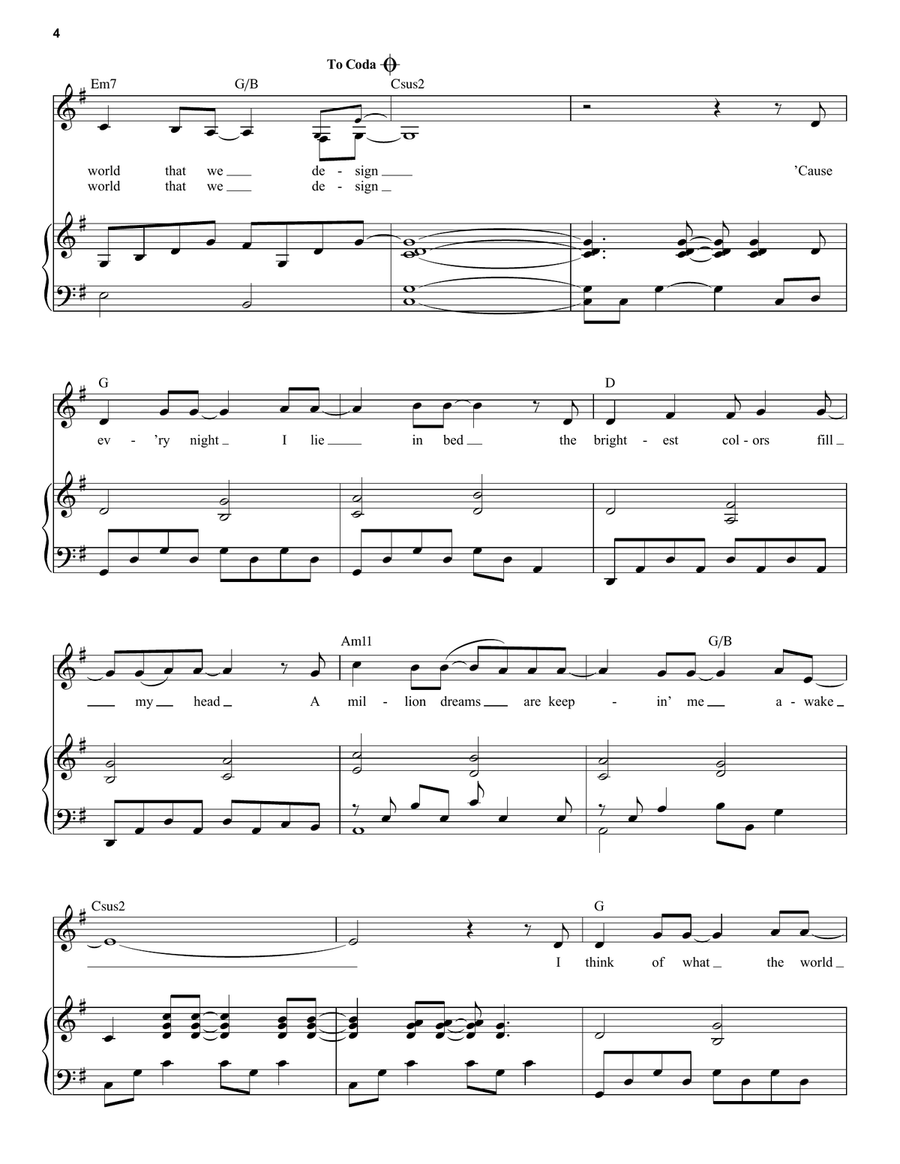 A Million Dreams (from The Greatest Showman) Voice scores gallery preview page 4