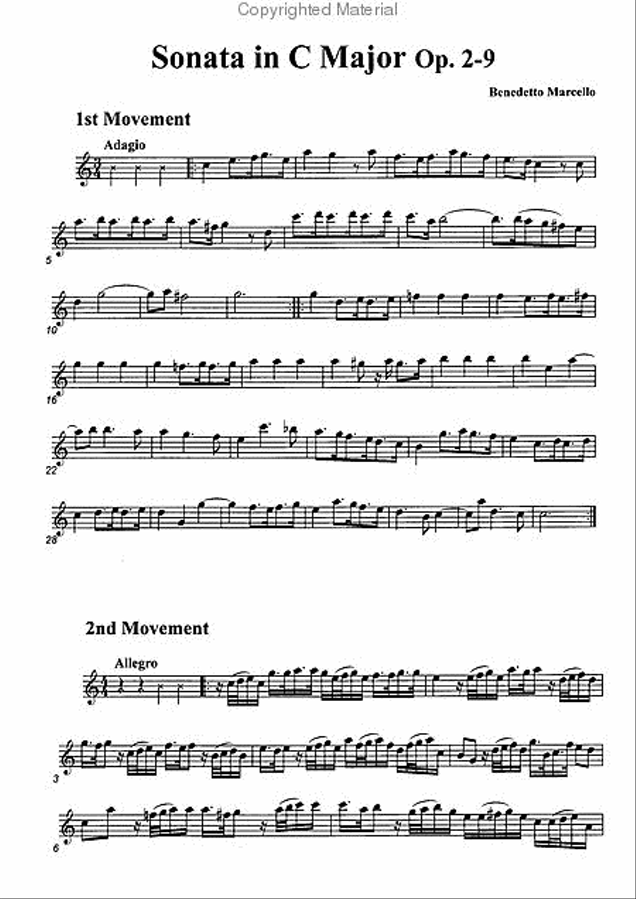 Sonata in C Major, Op. 2-9 Alto Recorder scores gallery preview page 2