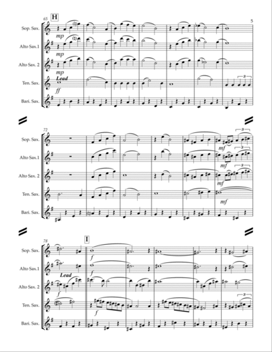 All The Things You Are Saxophone Quartet scores gallery preview page 6