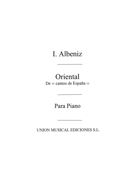 Oriental No.2 Cantos De Espana Op.232 Piano