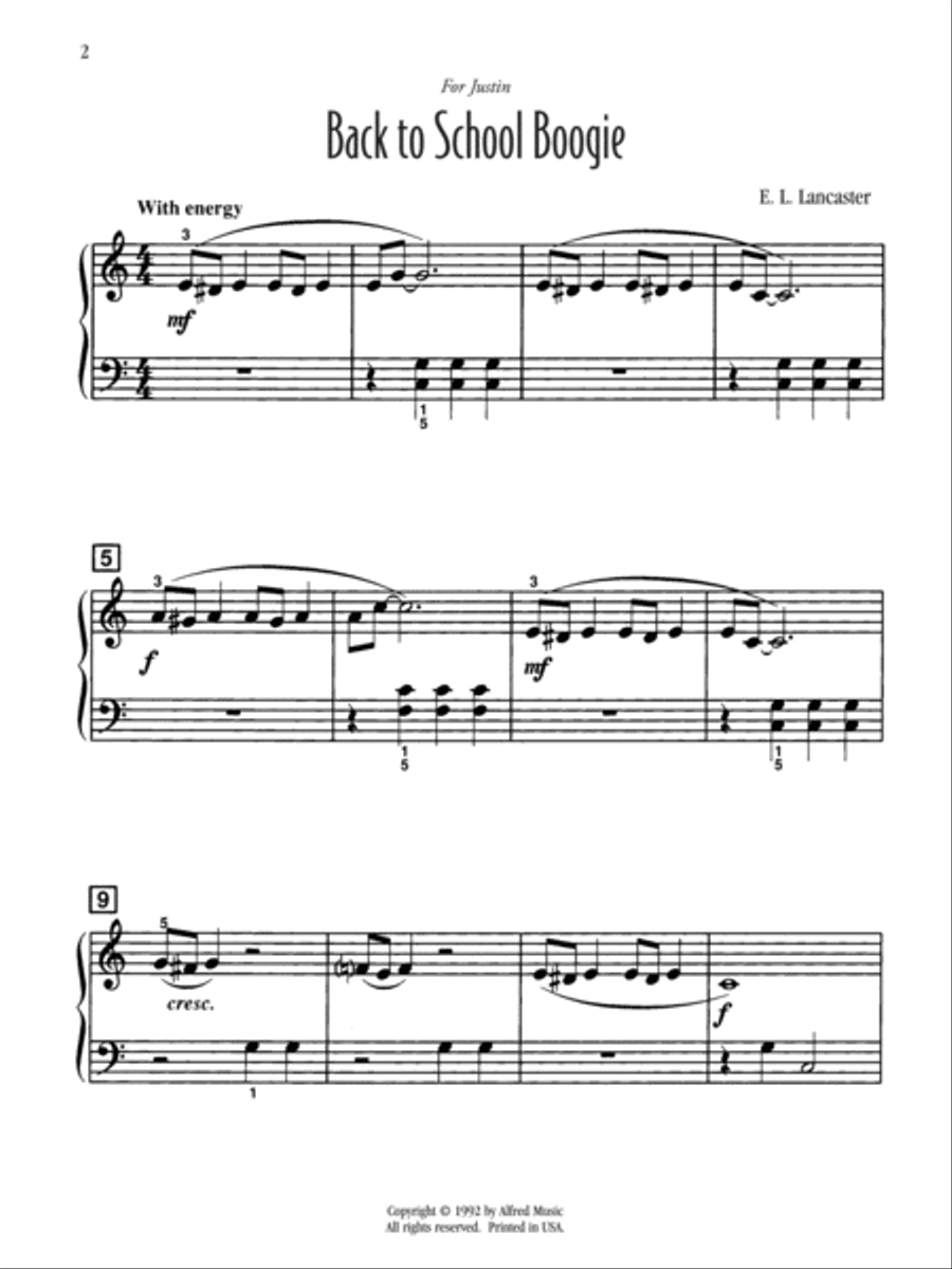 Back-to-School Boogie Back-to-School Boogie Easy Piano scores gallery preview page 2