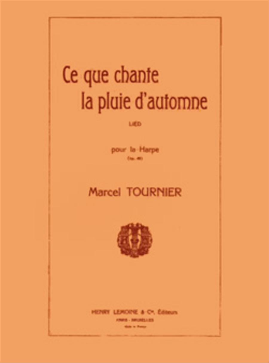 Ce que chante la pluie d'automne Op. 49 Harp scores gallery preview page 1
