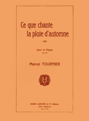 Book cover for Ce que chante la pluie d'automne Op. 49