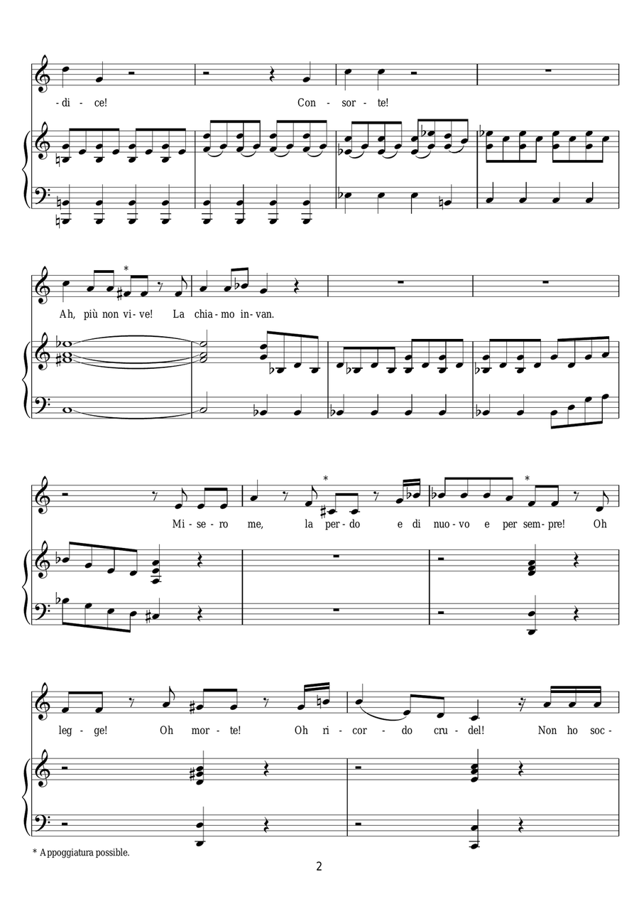 Che Faro Senza Euridice (from Orfeo ed Euridice) Piano, Vocal scores gallery preview page 2