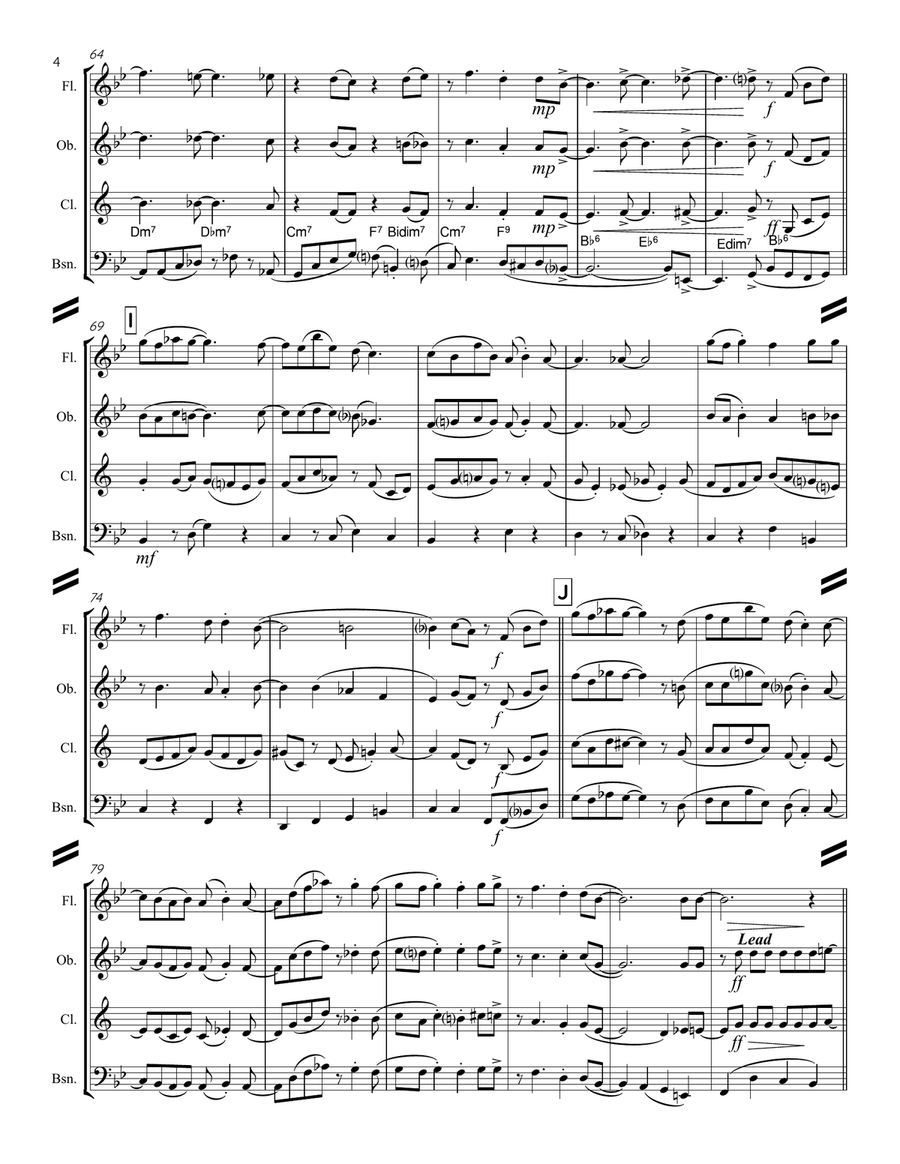 I've Got The World On A String Woodwind Quartet scores gallery preview page 5