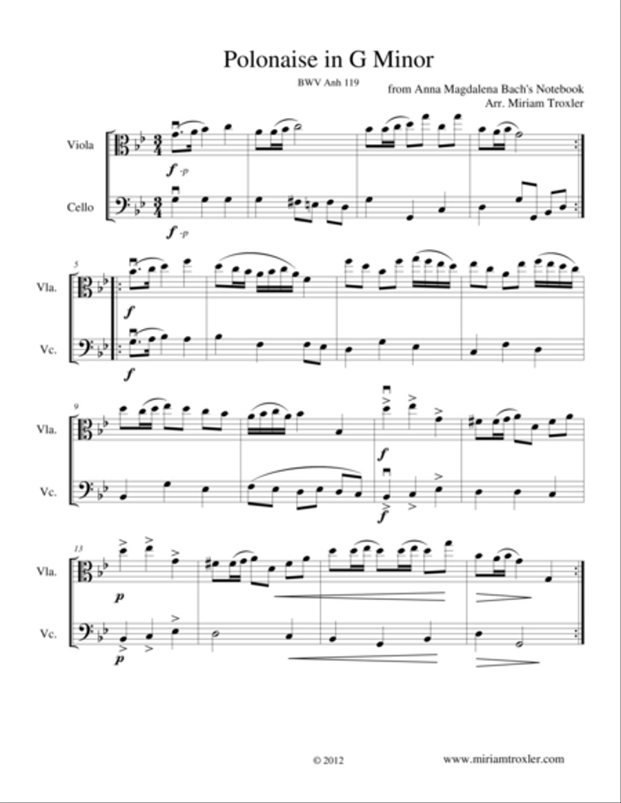 Polonaise in G Minor Polonaise in G Minor String Duet scores gallery preview page 1